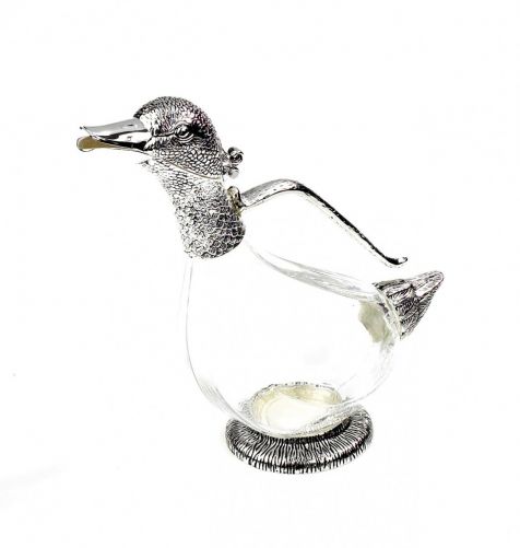 Silver Plate DUCK Wine Decanter