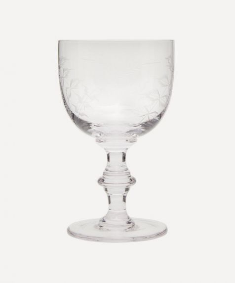 The Fern Design set of 6 Crystal WINE GOBLETS