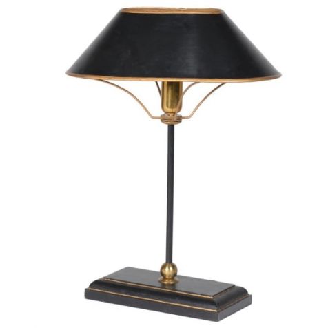 Newport Metal TABLE LAMP in Ebony Black & Gold