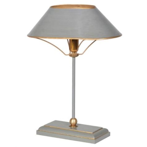 Newport Metal TABLE LAMP in Soft Grey & Gold