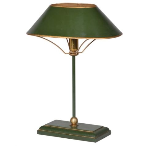 Newport Metal TABLE LAMP in Racing Green & Gold