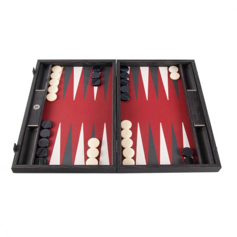 The Inland Classic Red BACKGAMMON SET by Manopoulos