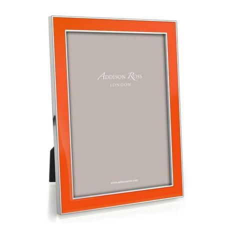 The Hermes Orange 5x7 Enamel & Silverplate PHOTOGRAPH FRAME