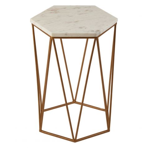 The Shalimar Marble Hexagonal SIDE TABLE