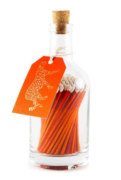 Matches in Glass Bottle CHEETAH Design