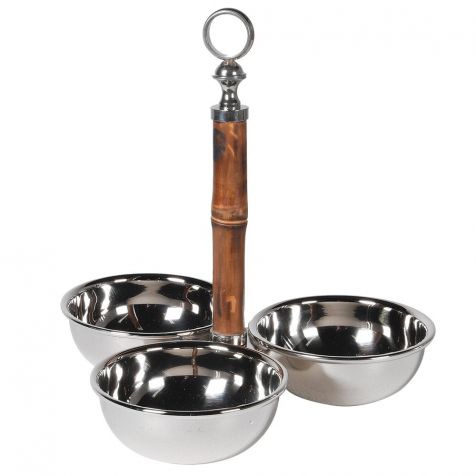 The Trio BAMBOO Nut & Olive Dish